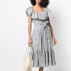 Tory Burch eyelet embroidered stripe dress